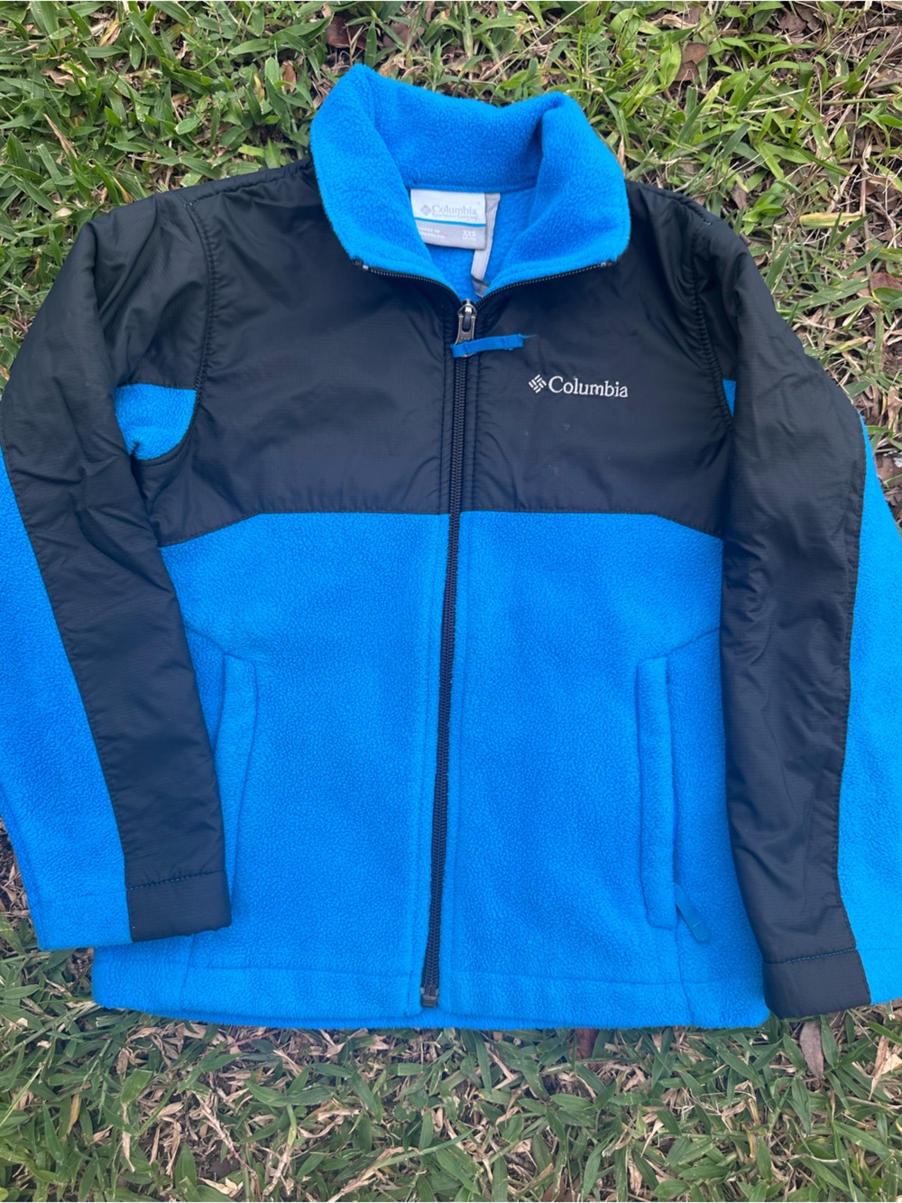 Columbia Youth Bright Blue and Black Fleece Jacket